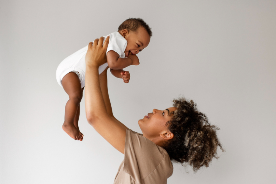 Maman et bébé cheveux crépus